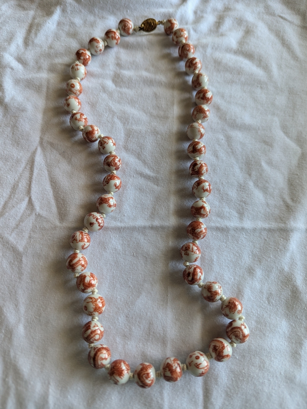 Vintage Chinese Hand Painted Porcelain Beads.
